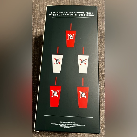 NWT Starbucks Campus Collection Reusable Cold Cups 5pack Northeastern Huskies - Picture 4 of 5